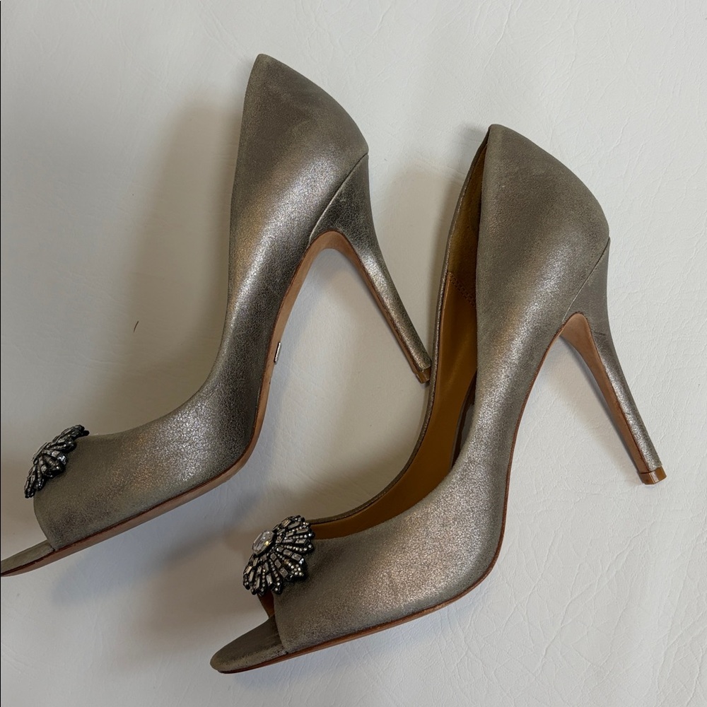Badgley Mischka Women's Roanna II Dress Pump Wedding Shoes Heels Silver size 10 - Picture 5 of 16